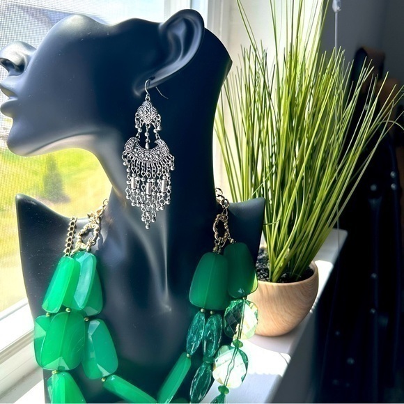 Anthropologie Jewelry - ✨NWOT Anthropologie Bohemian Chandelier Statement earrings silver